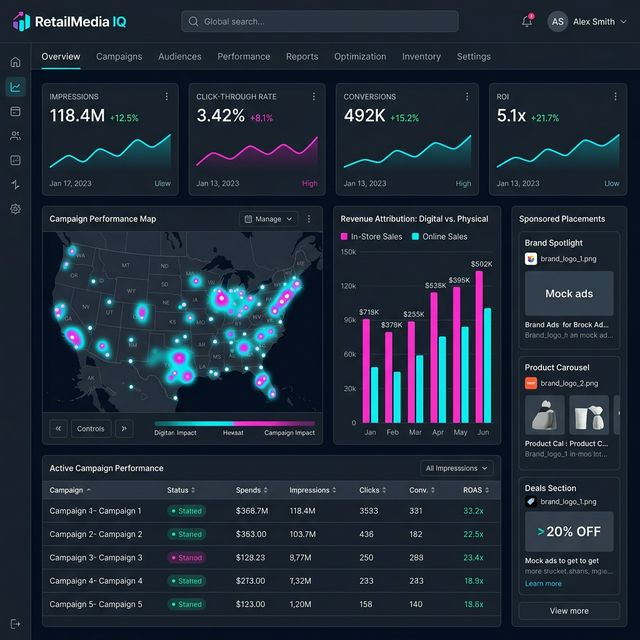 Dashboard de Retail Media y publicidad en FIGI